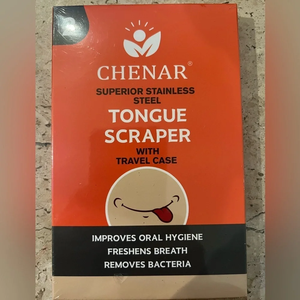 Chenar Superior Stainless Steel Tongue Scrapers with Case 2 Pack